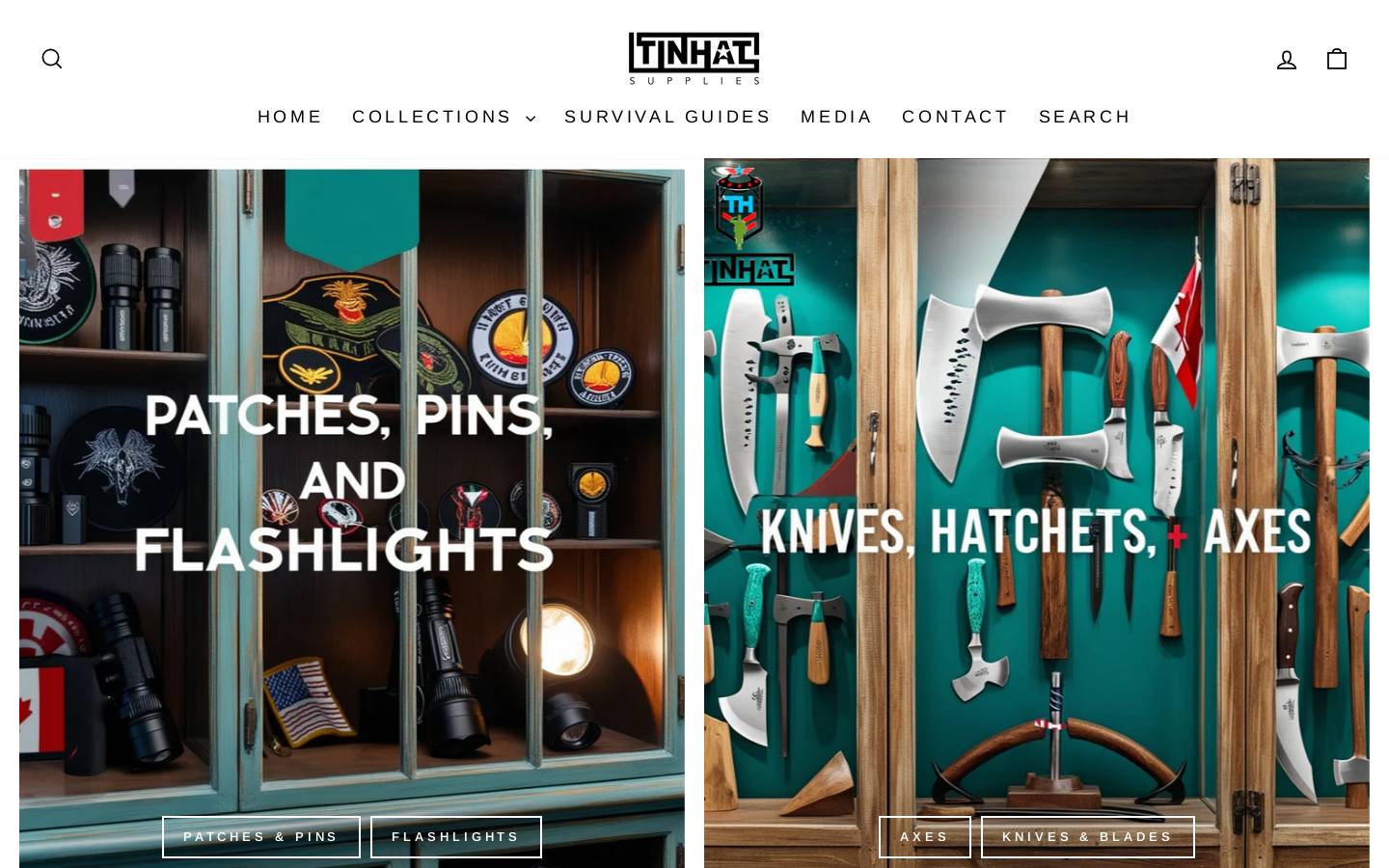 tinhatsupplies.com homepage screenshot