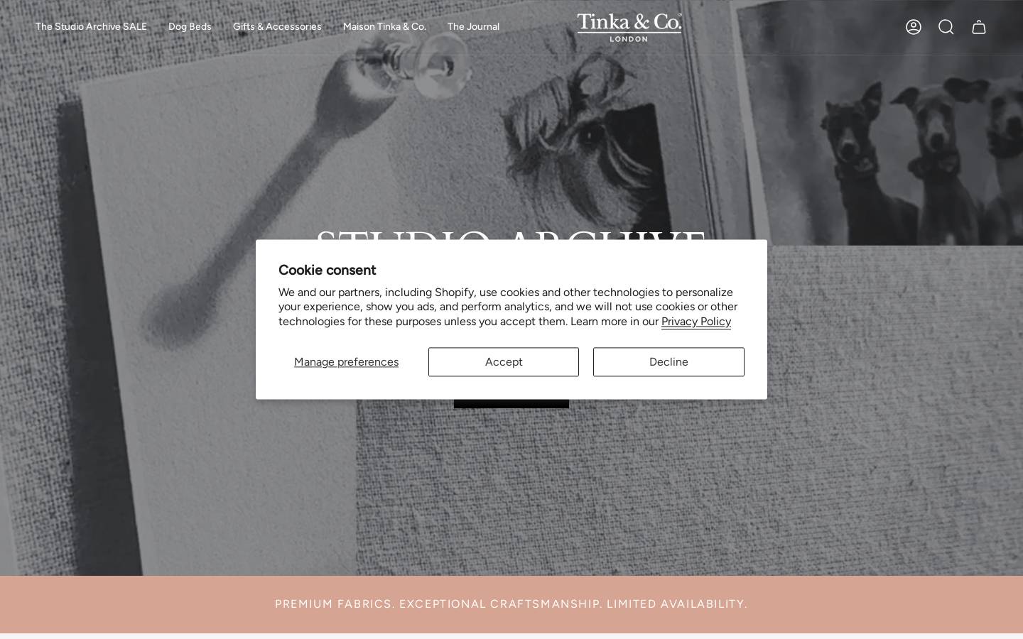 tinkaandco.com homepage screenshot