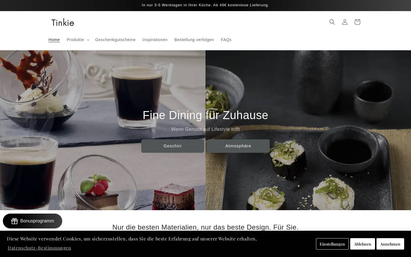 tinkie.de homepage screenshot