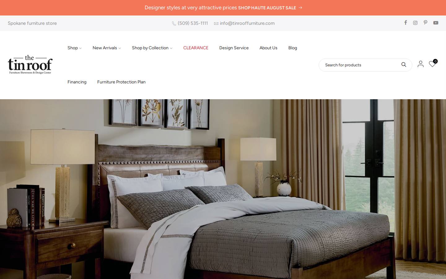 tinrooffurniture.com homepage screenshot