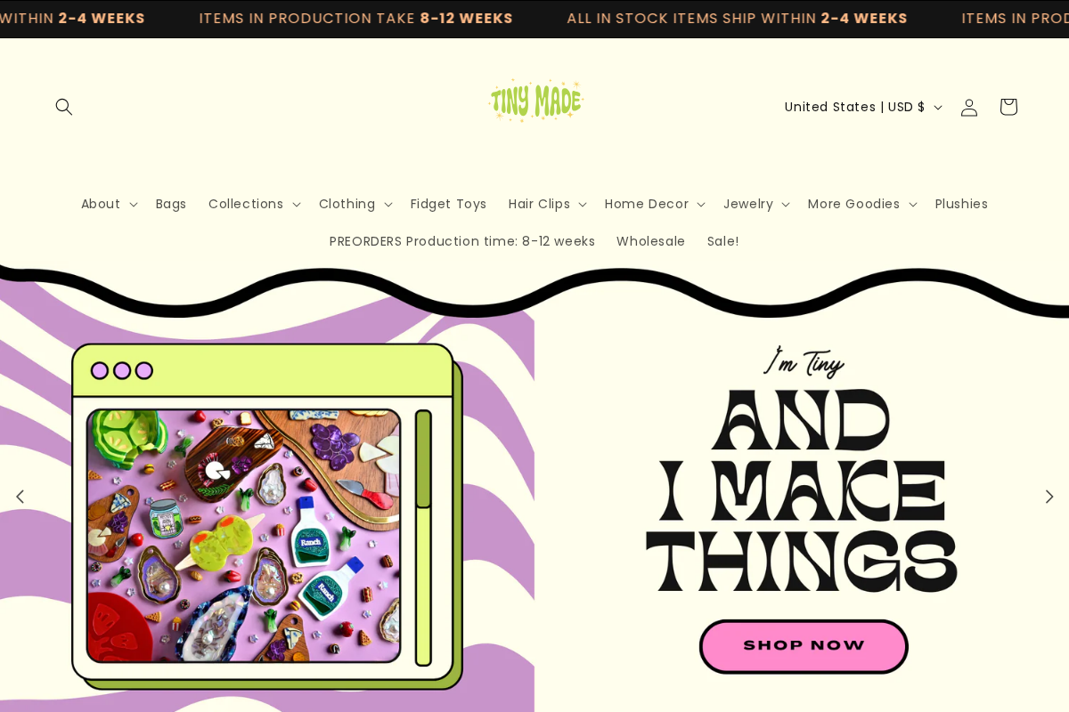 Tiny Made homepage screenshot