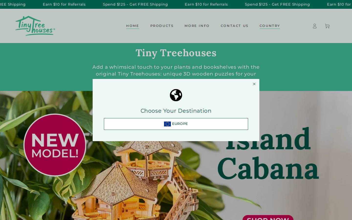 Tiny Treehouses homepage screenshot