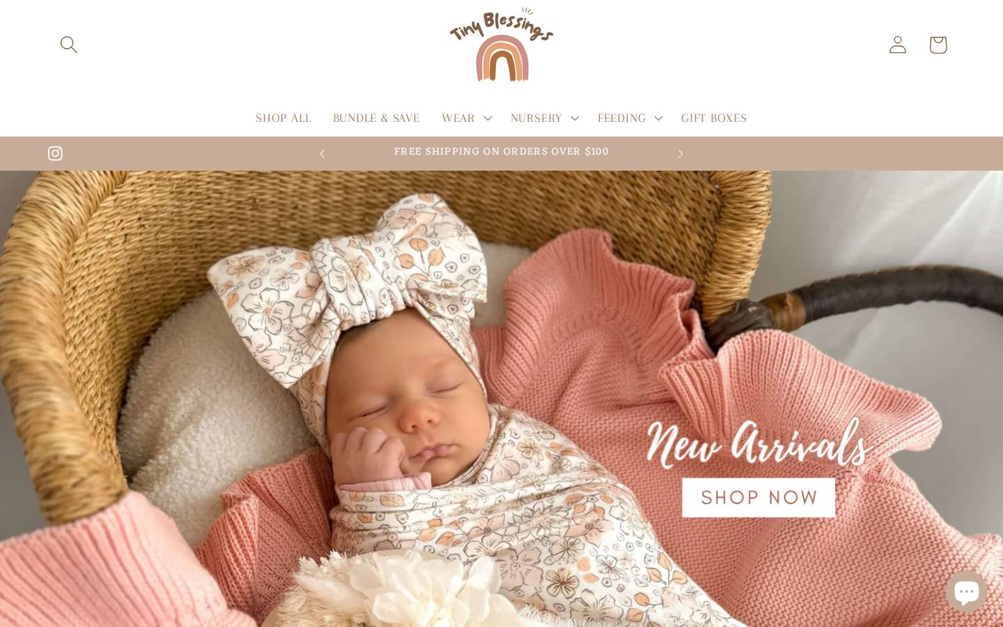 TinyBlessings homepage screenshot