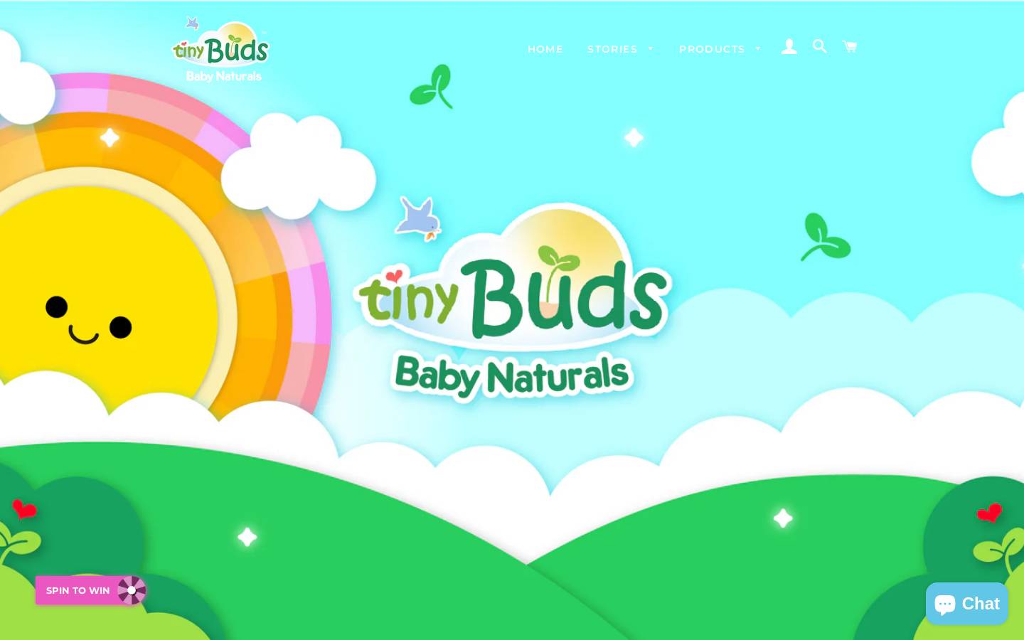 tinybudsbaby.com homepage screenshot