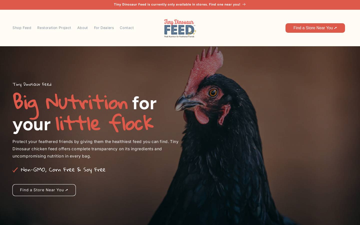 tinydinosaurfeed.com homepage screenshot