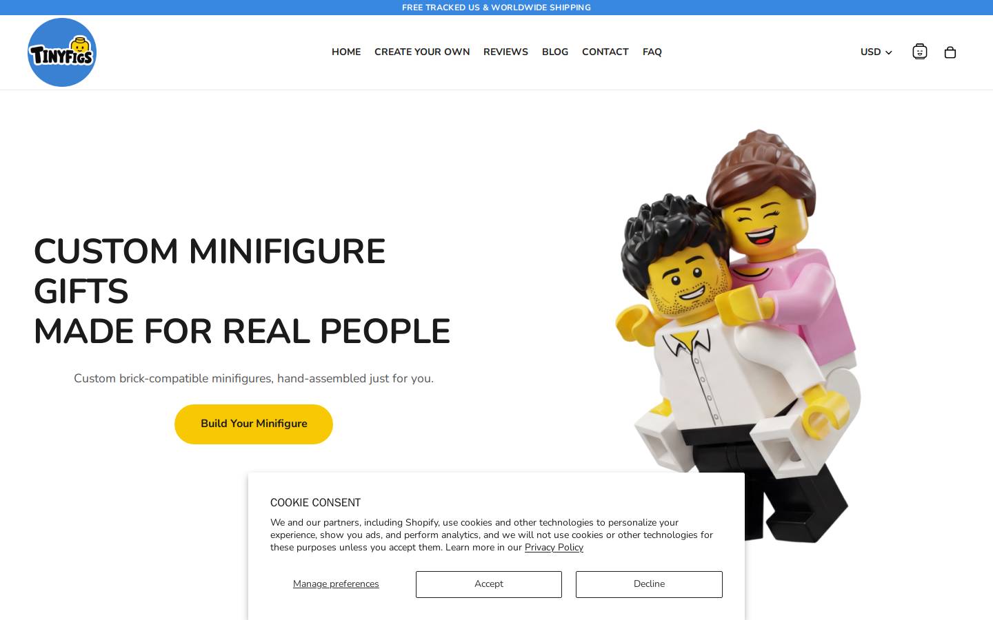 tinyfigs.com homepage screenshot