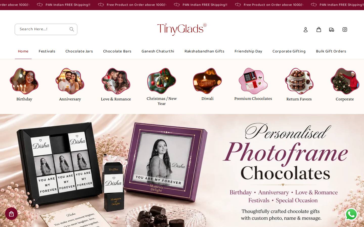 tinyglads.com homepage screenshot