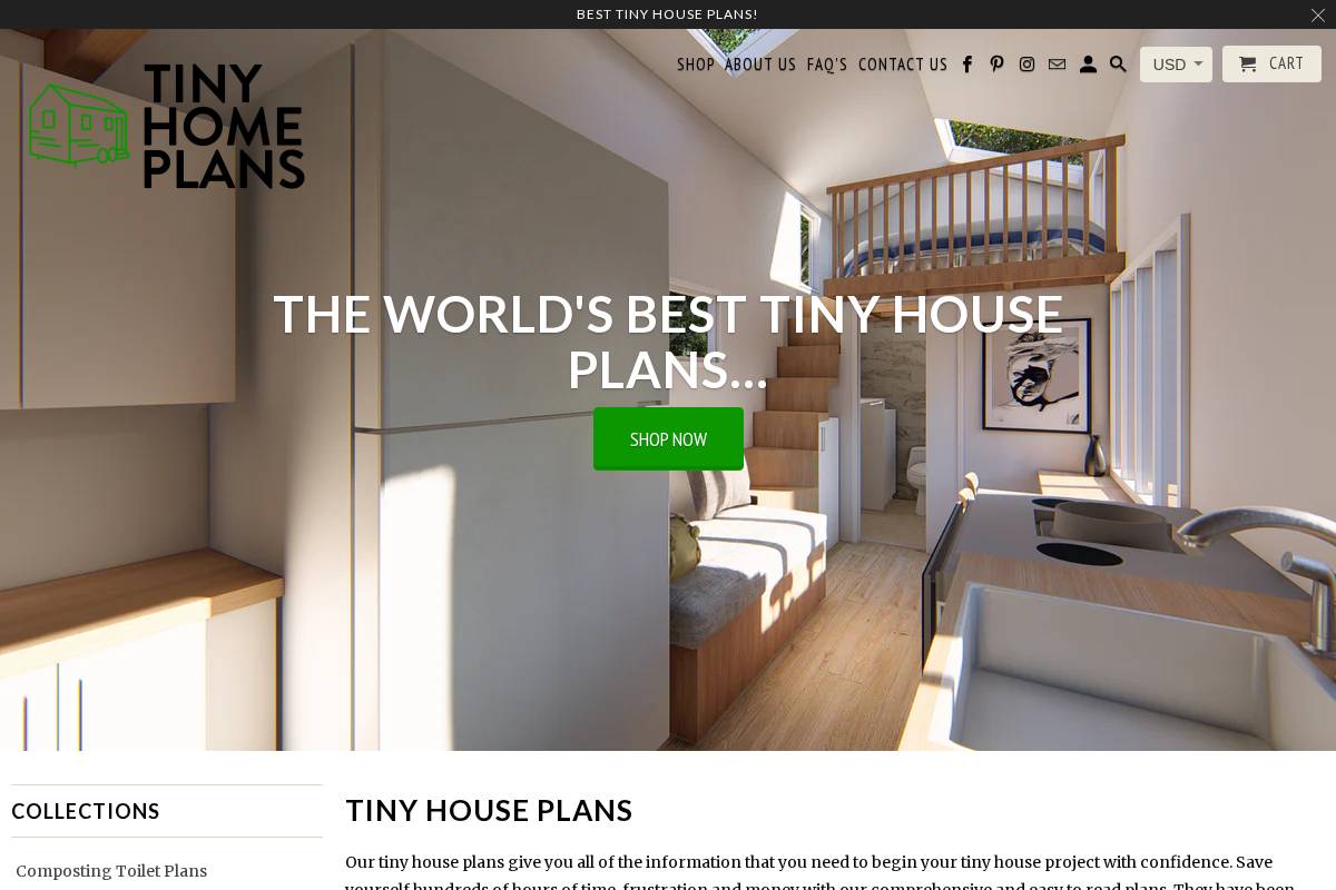 tinyhomeplans.co homepage screenshot