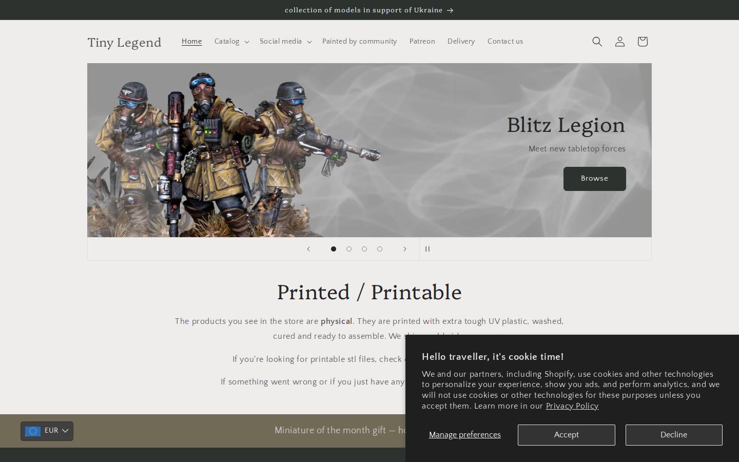 Tinylegend homepage screenshot