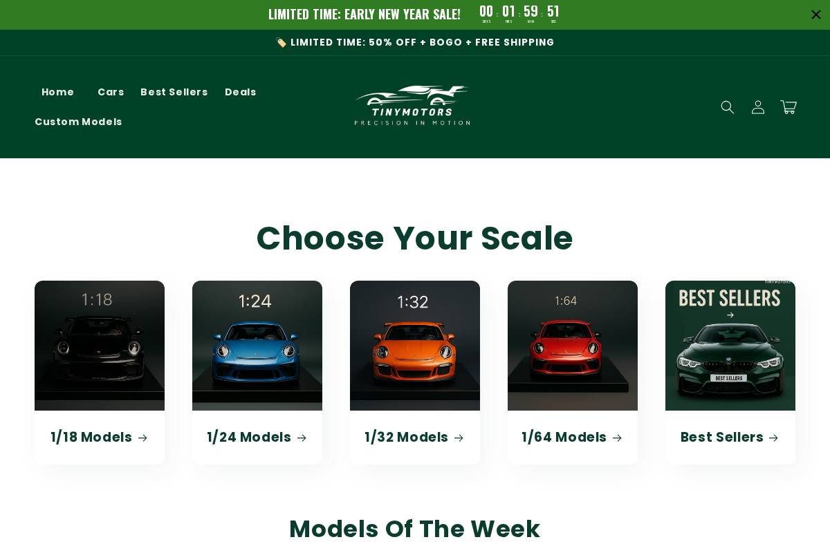 Tinymotormodels homepage screenshot