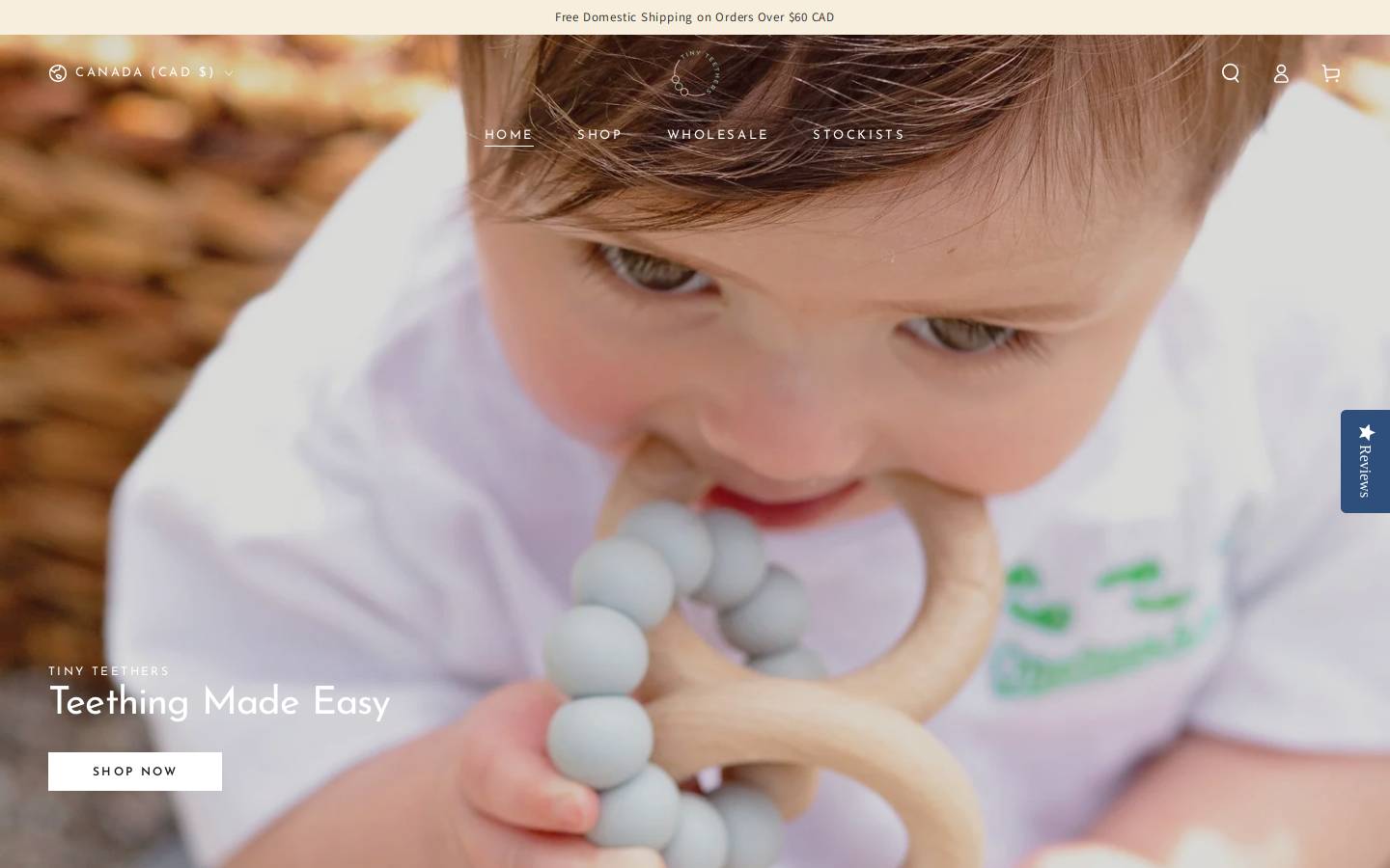 tinyteethers.ca homepage screenshot