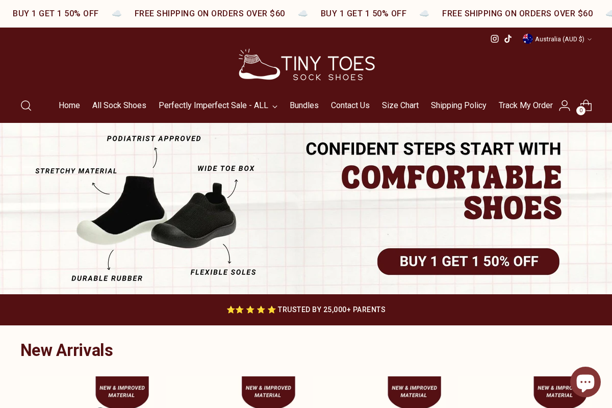 Tiny Toes homepage screenshot