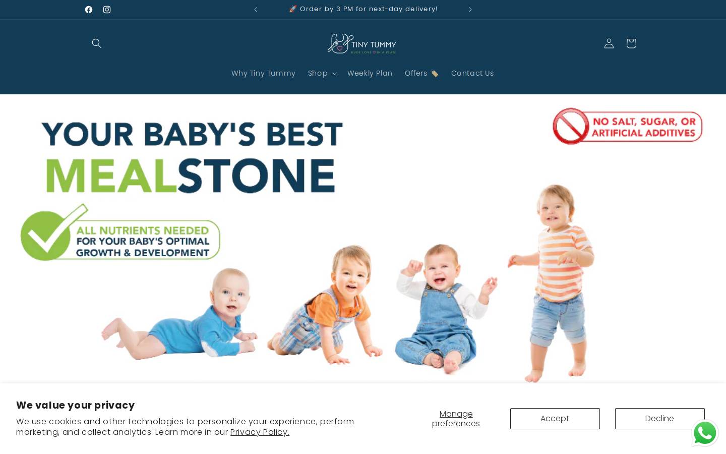 tinytummylb.com homepage screenshot