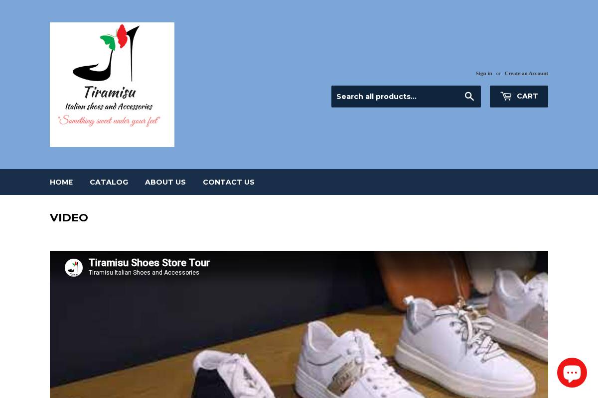 tiramisushoes.com homepage screenshot