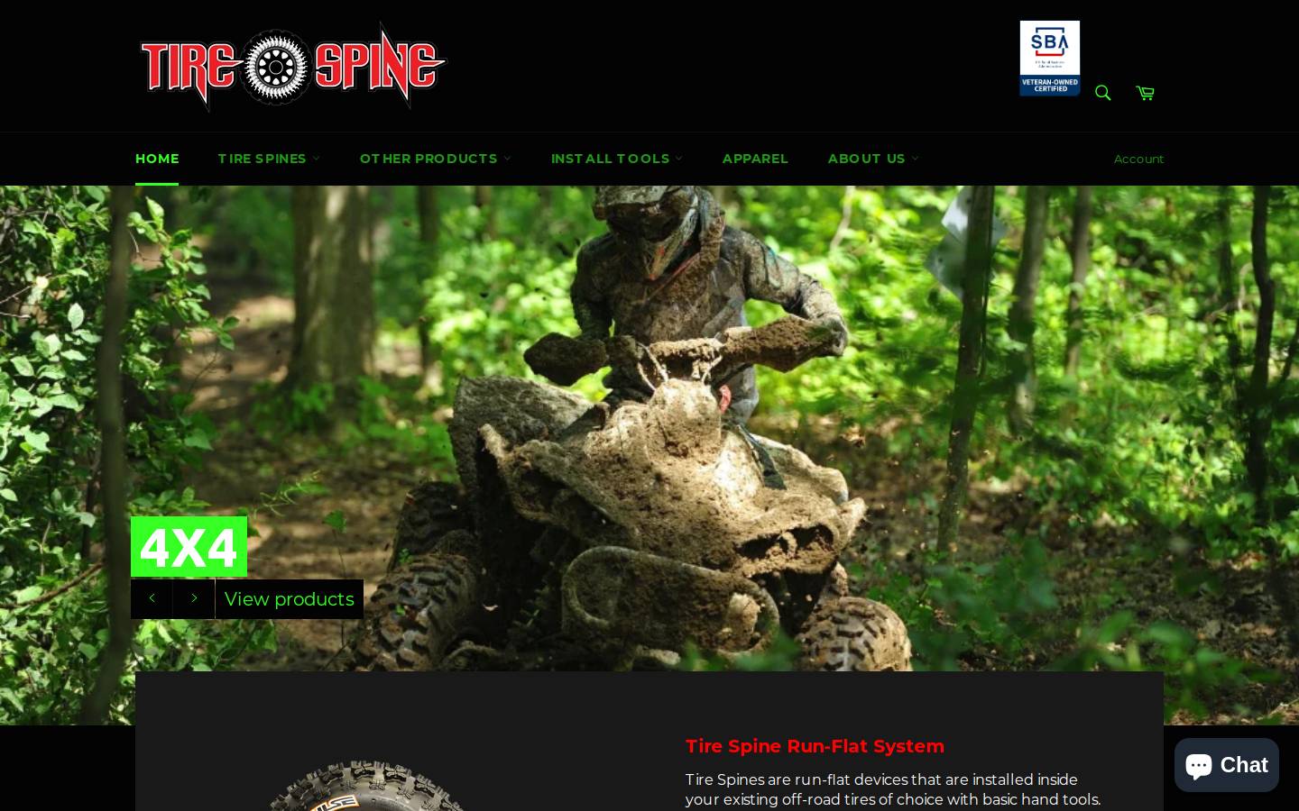 tire-spine.com homepage screenshot