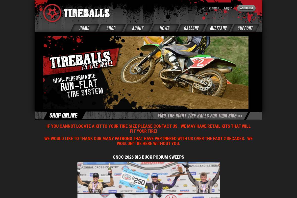 tireballs.com homepage screenshot