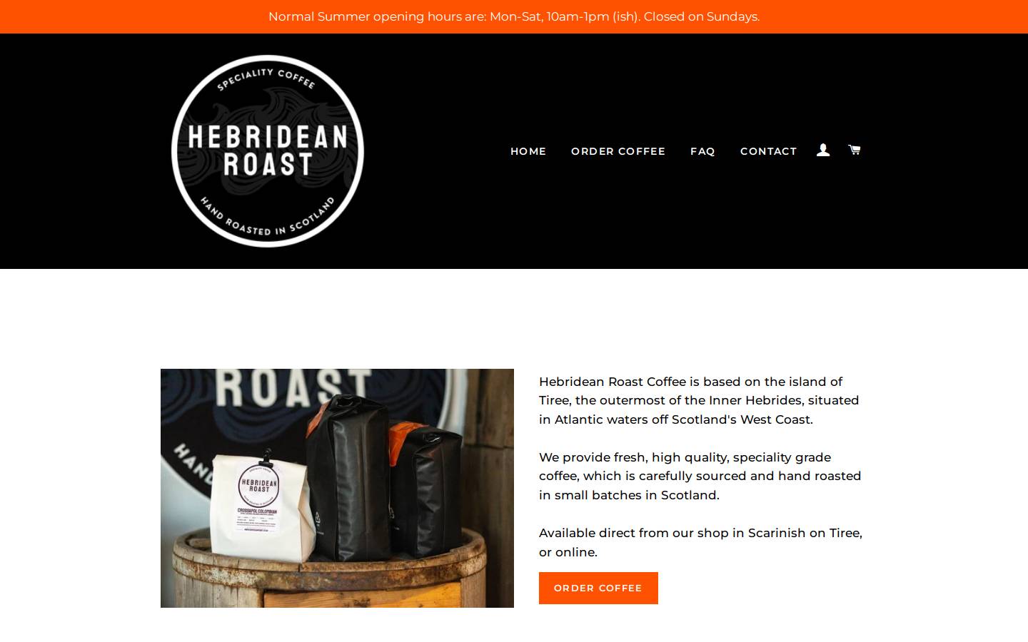 tireecoffee.com homepage screenshot