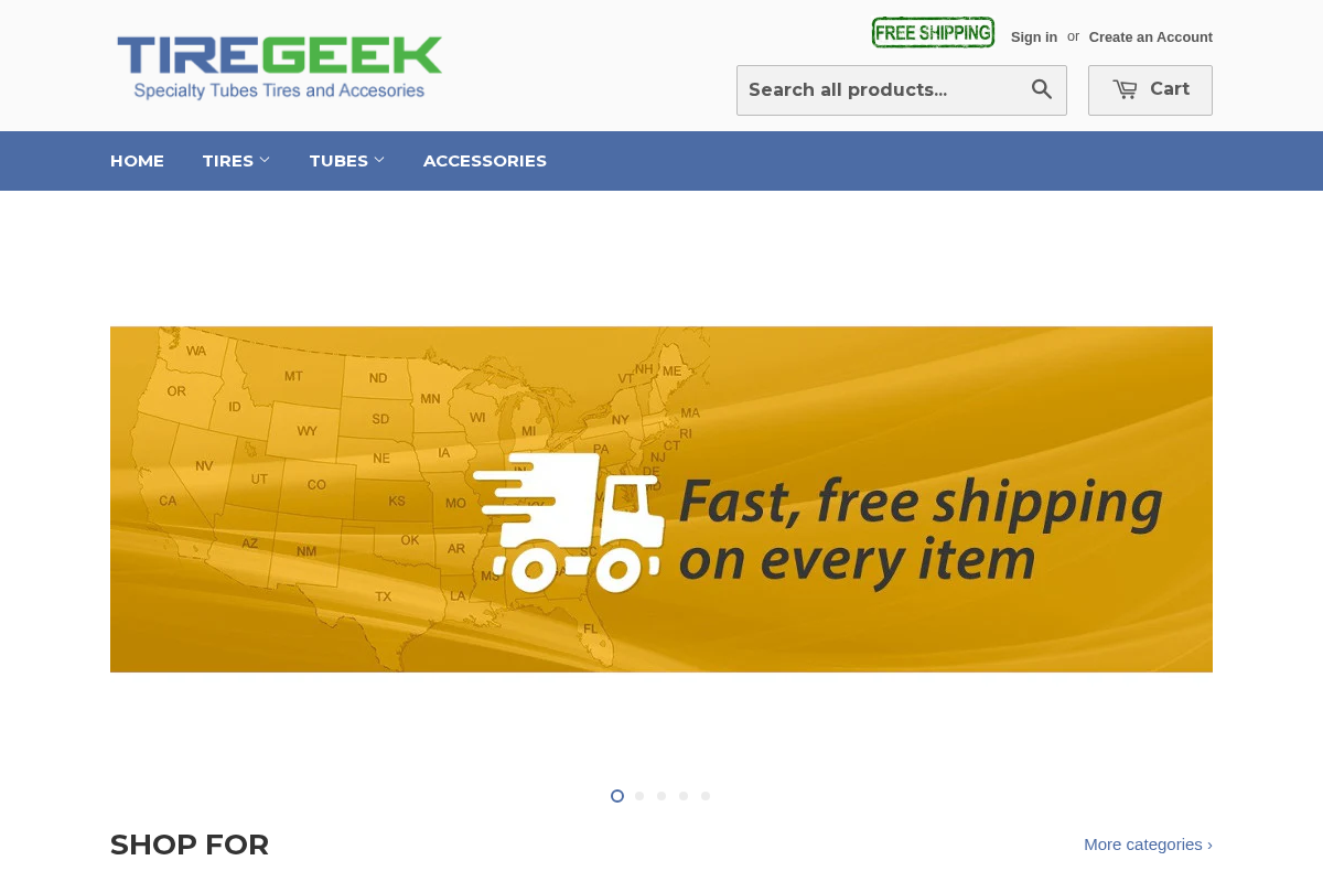 Tire Geek homepage screenshot