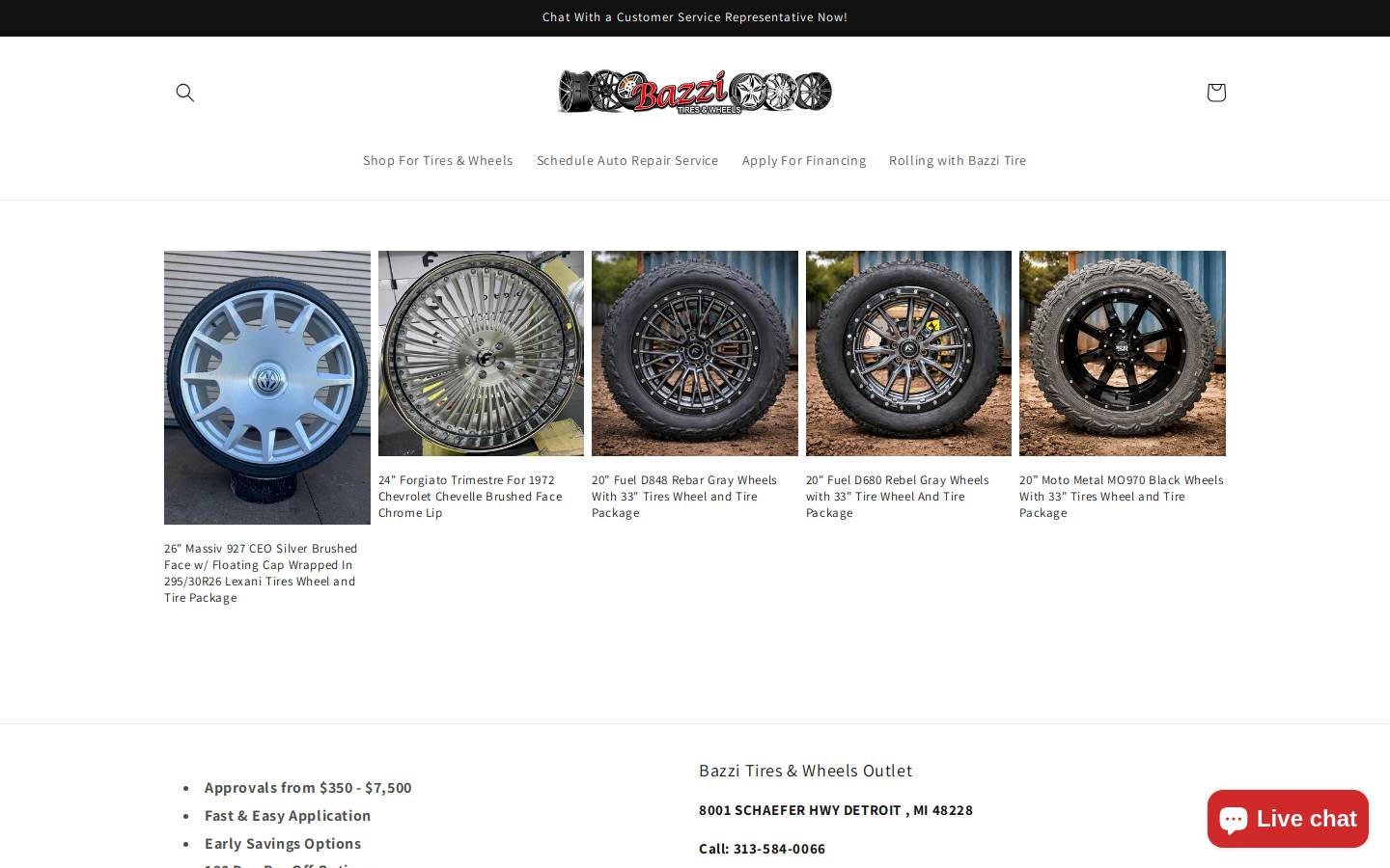tireoutletdetroit.com homepage screenshot