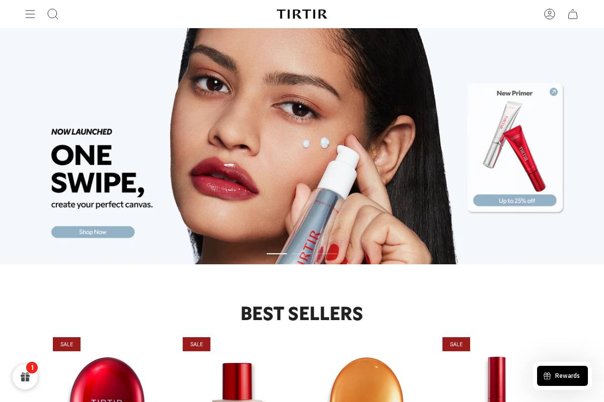 Tirtir homepage screenshot