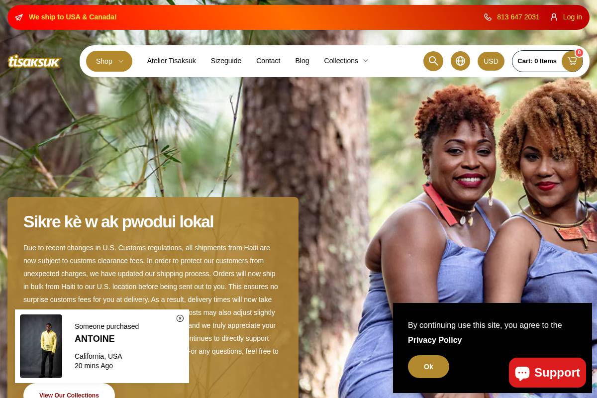 tisaksuk.com homepage screenshot