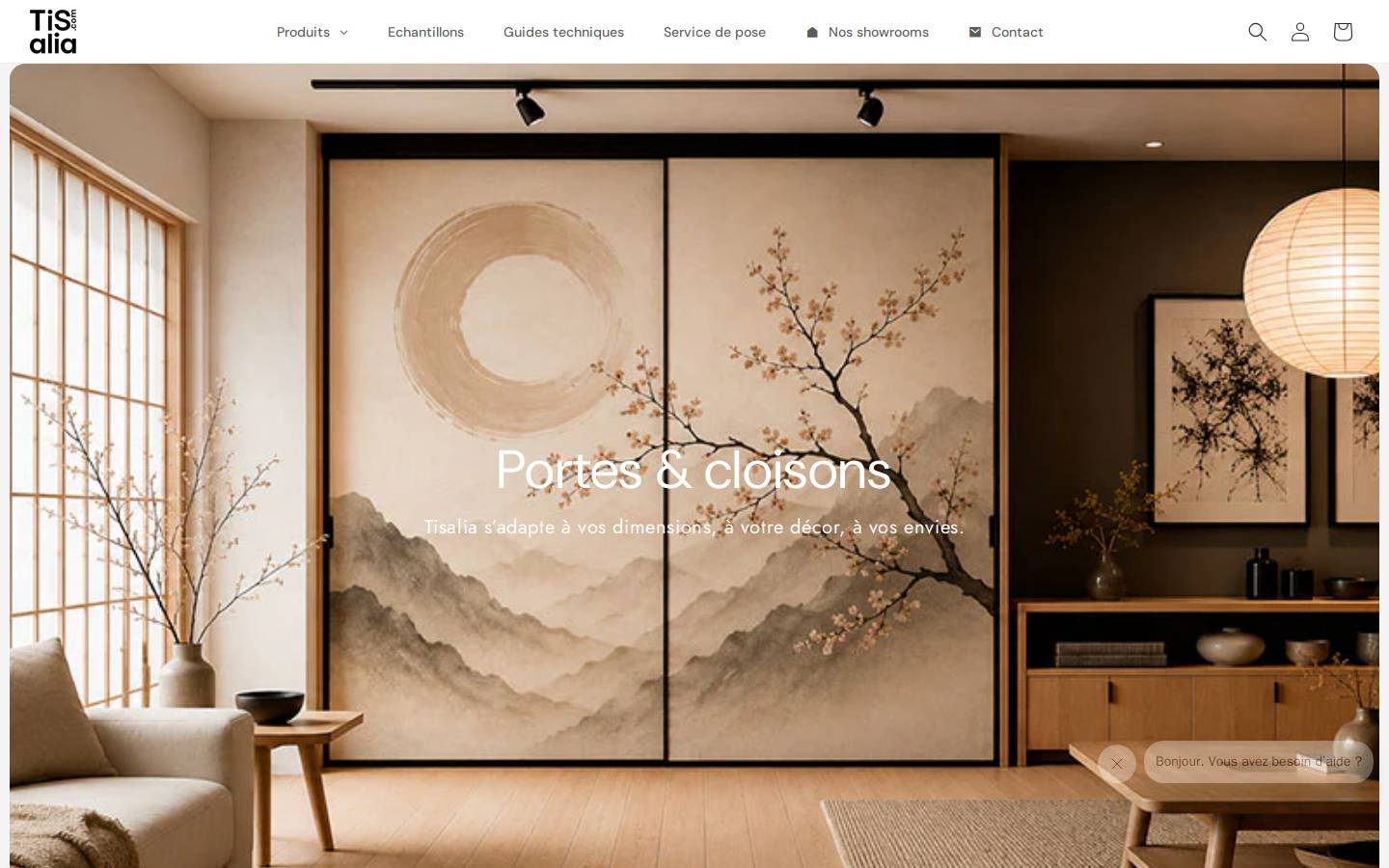 Tisalia homepage screenshot