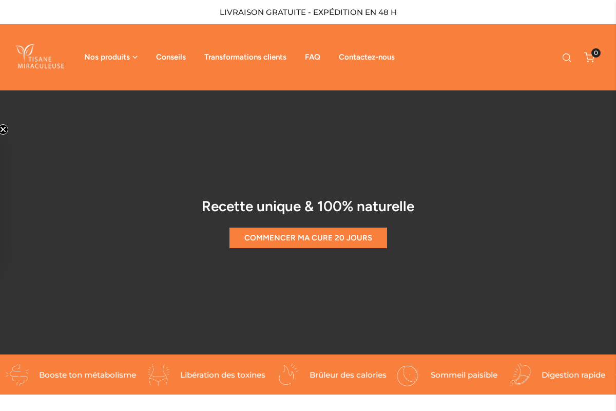 Tisanemiraculeuse homepage screenshot