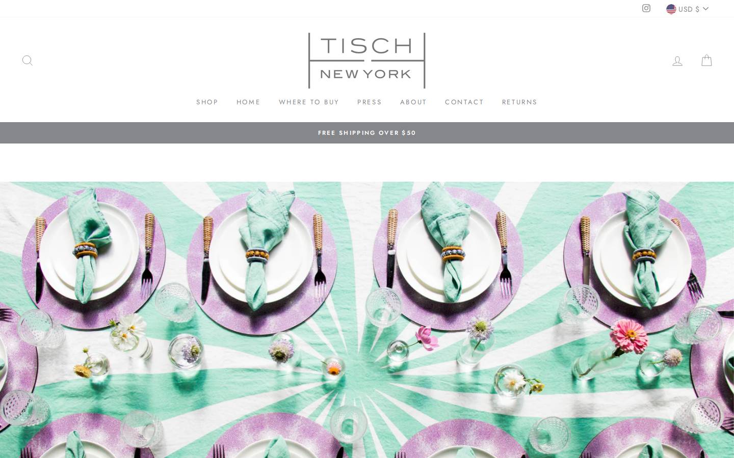tischnewyork.com homepage screenshot