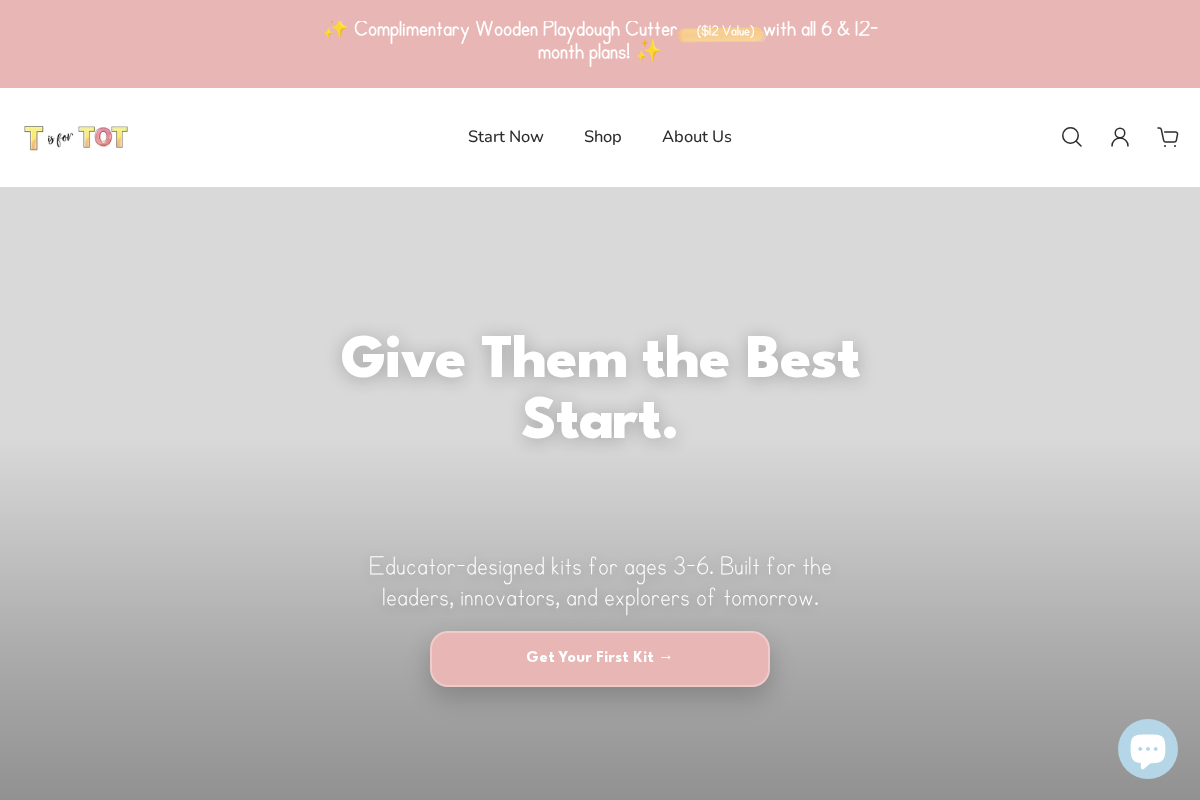 T is for Tot homepage screenshot