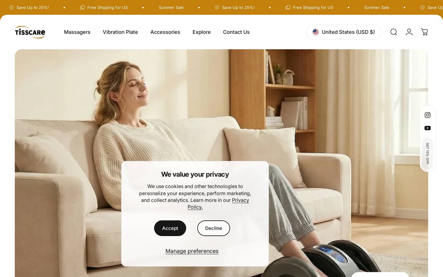 TISSCARE homepage screenshot