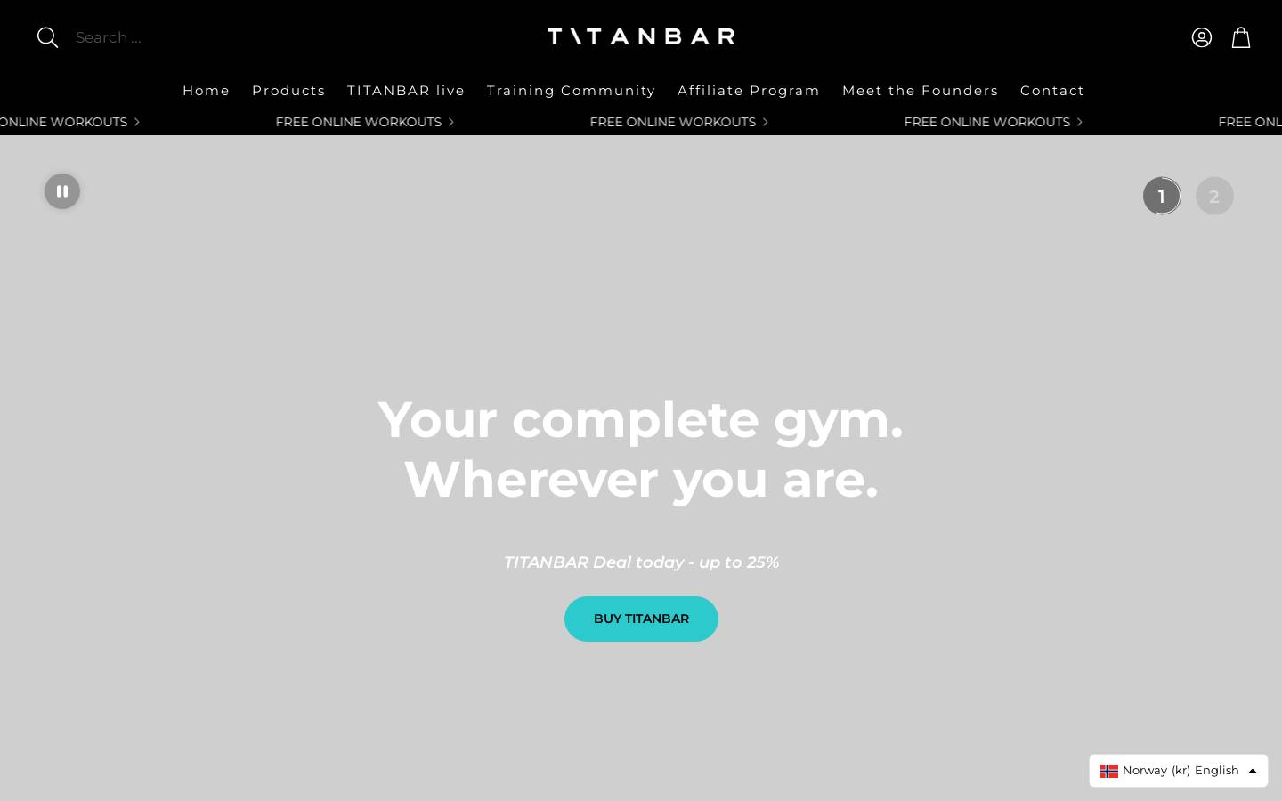 Titanbar homepage screenshot