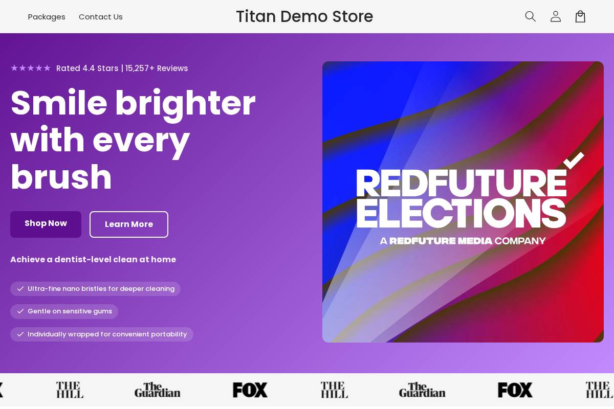 titandemo.store homepage screenshot