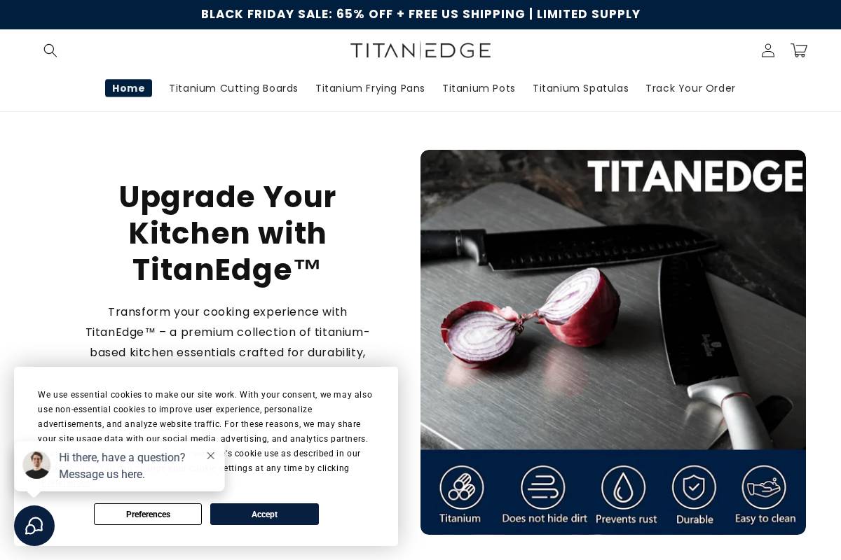 titanedgekitchen.com homepage screenshot