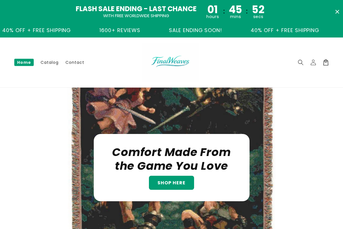 FinalWeaves homepage screenshot