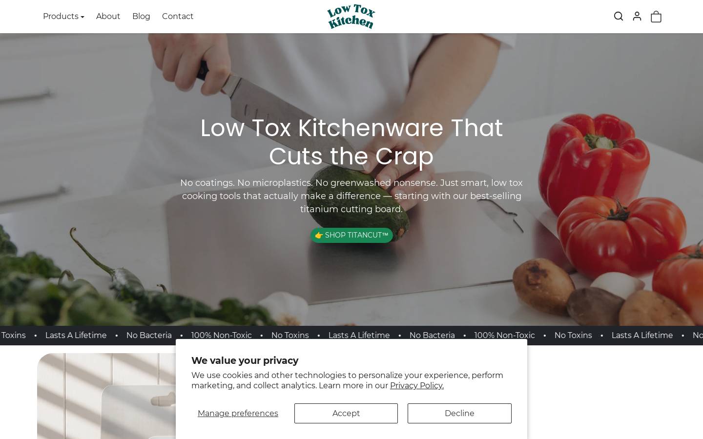 titaniumcookingshop.com homepage screenshot