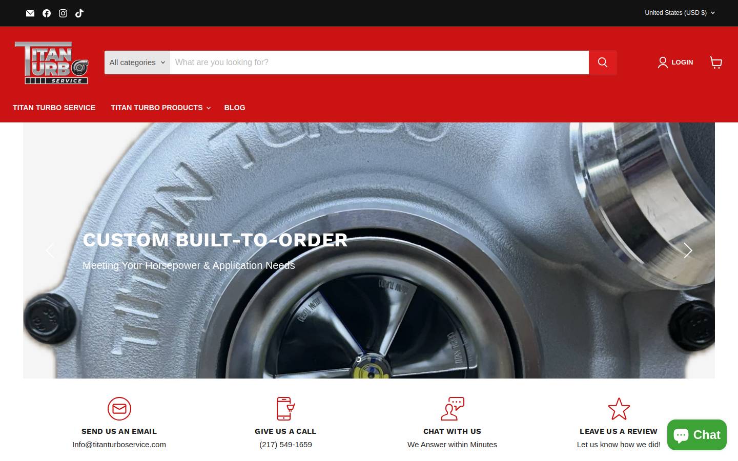 titanturboservice.com homepage screenshot