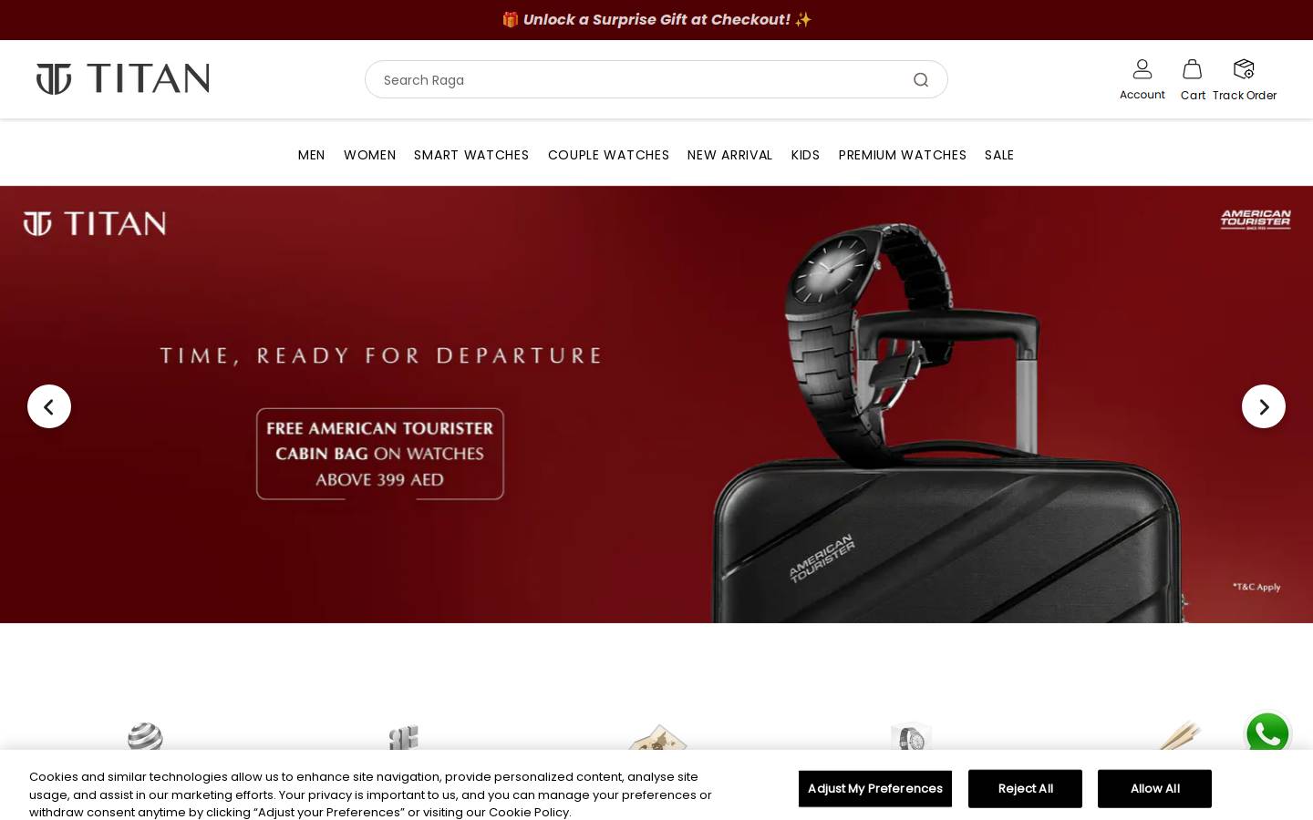titanwatches.ae homepage screenshot