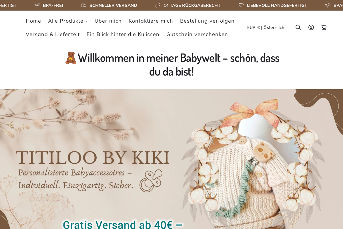 titiloobaby.com homepage screenshot