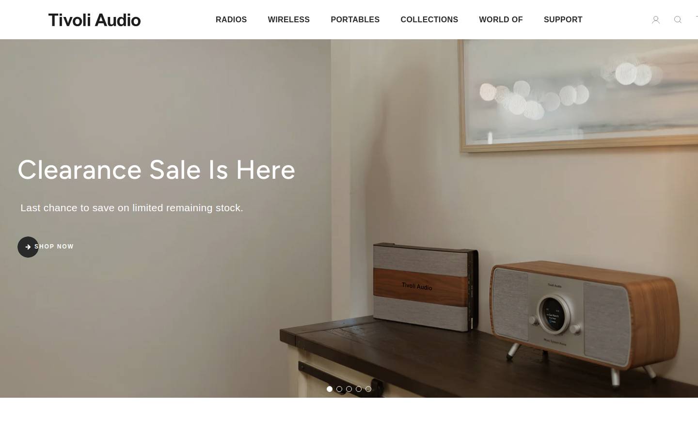 Tivoli Audio homepage screenshot