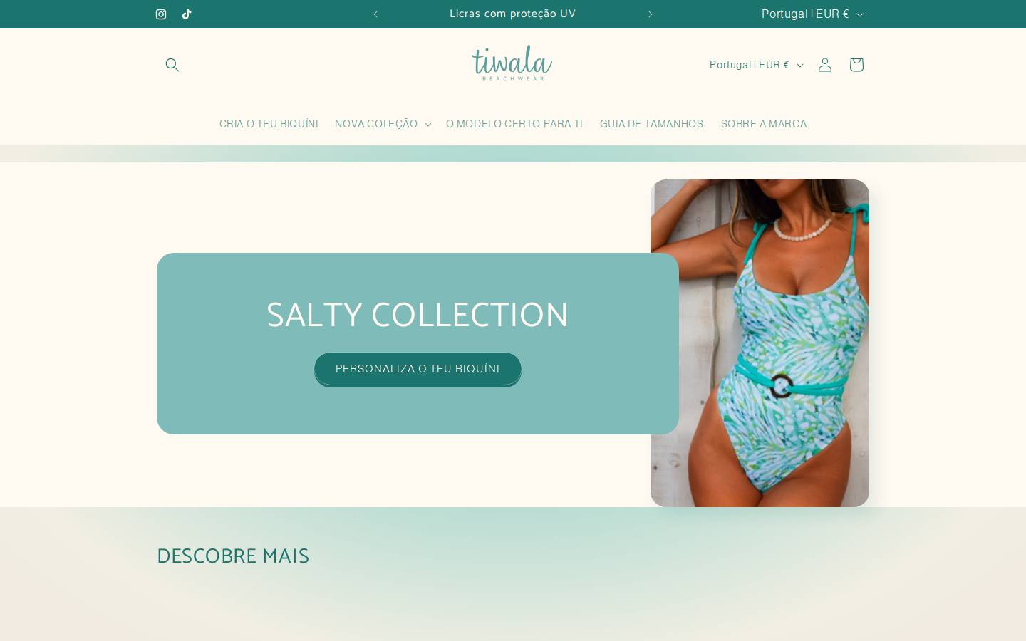 tiwala-beachwear.com homepage screenshot