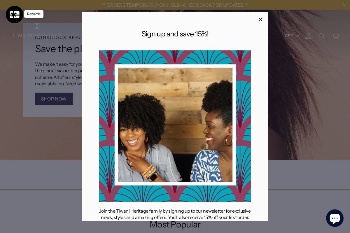 tiwaniheritage.com homepage screenshot