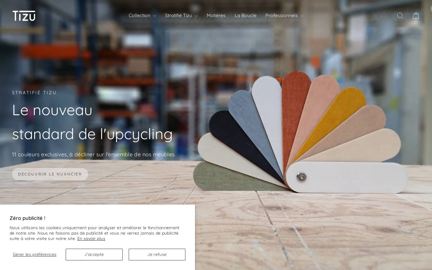 Tizu homepage screenshot