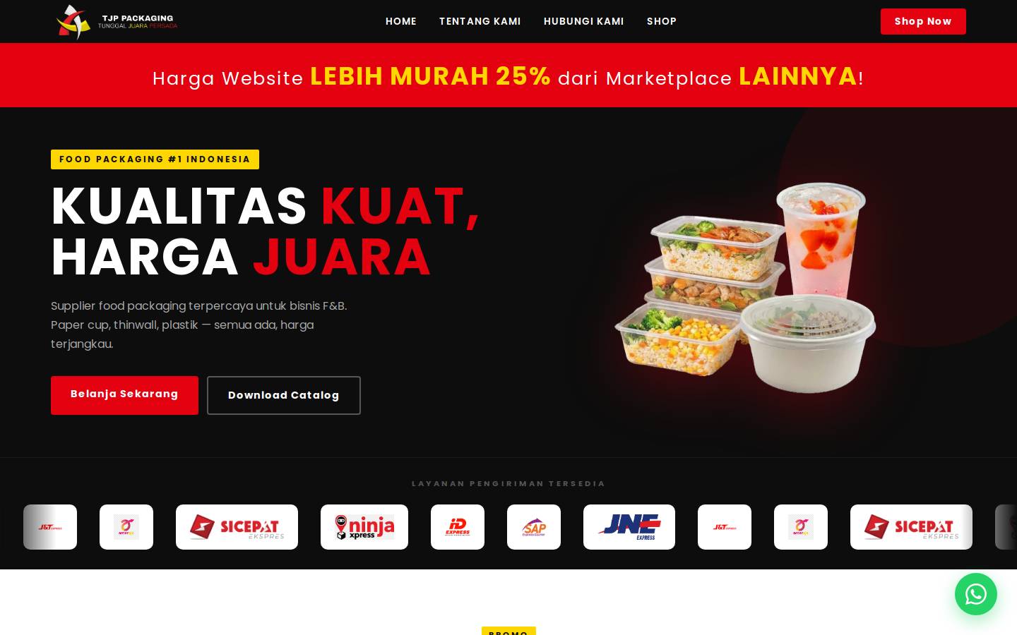 tjppackaging.com homepage screenshot
