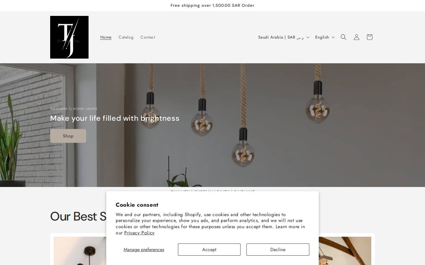 tjwoodlight.com homepage screenshot