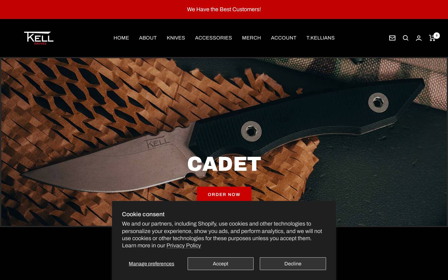 tkellknives.com homepage screenshot