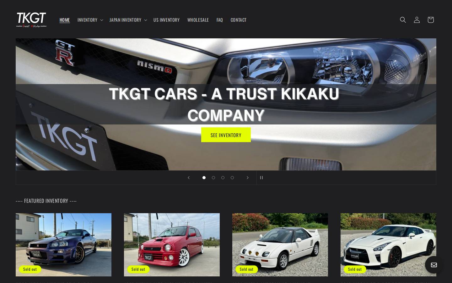 tkgtcars-import.com homepage screenshot
