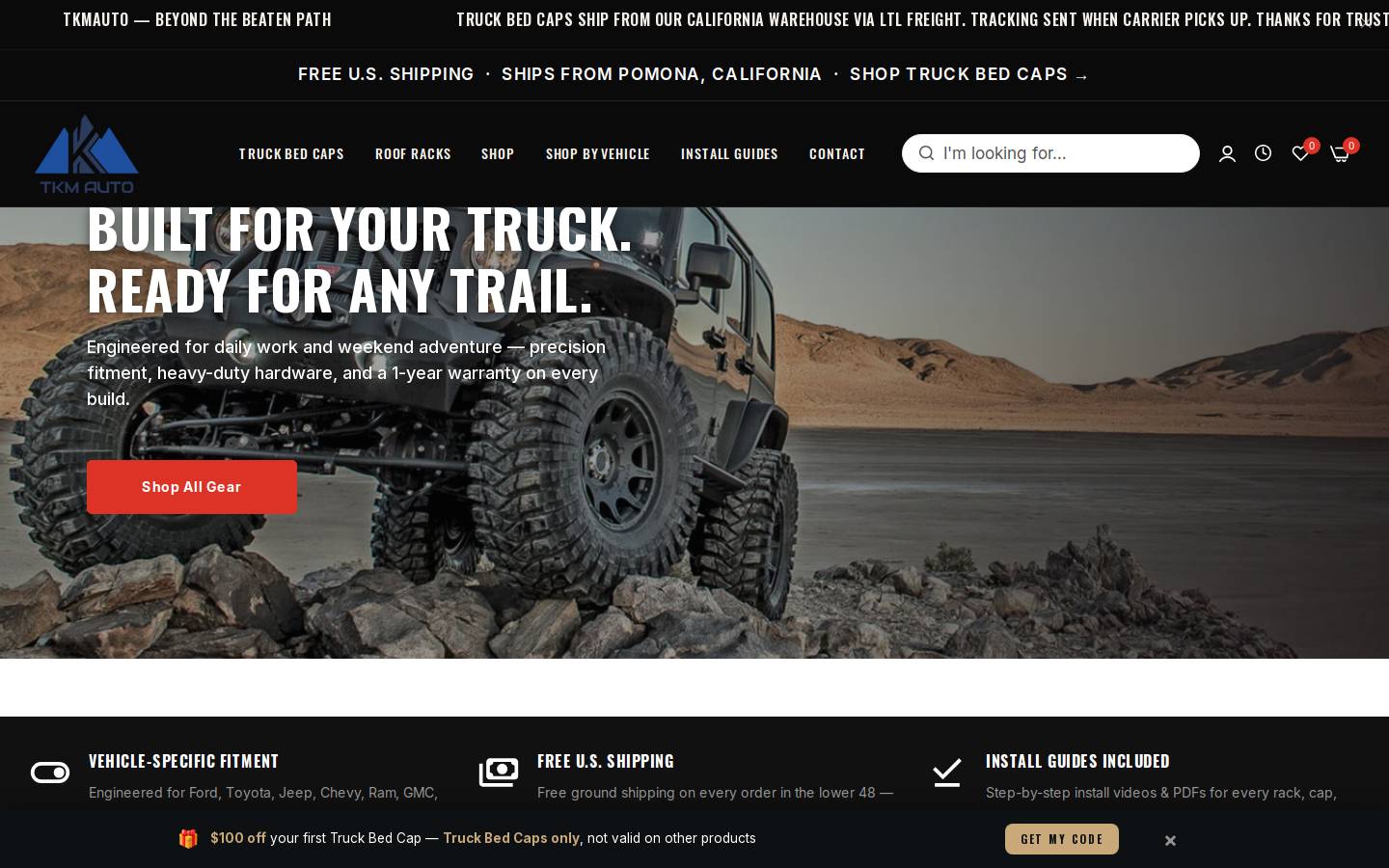 tkmauto.com homepage screenshot