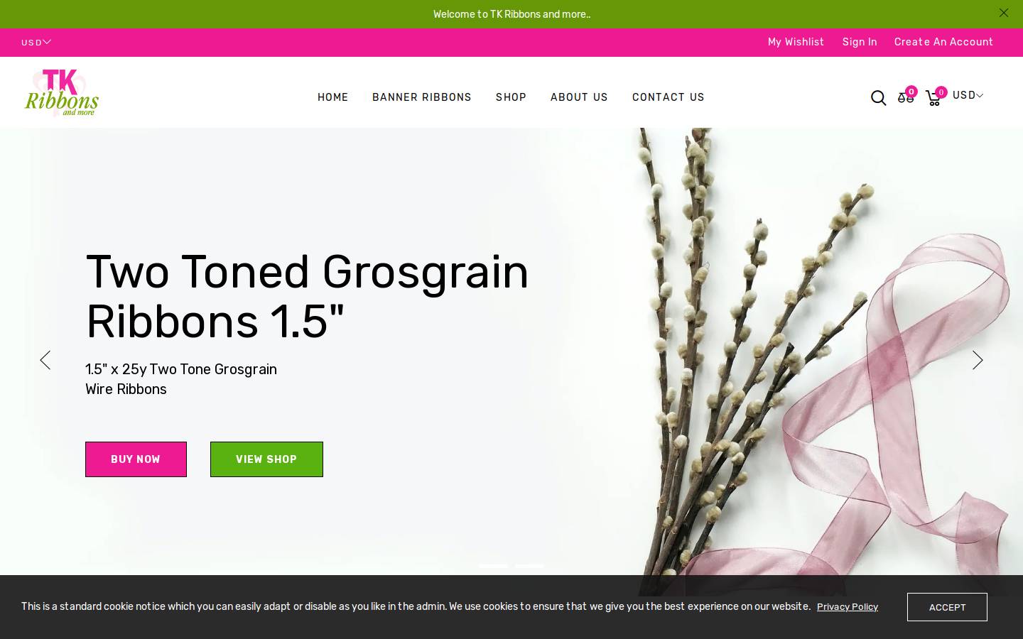 tkribbonsandmore.com homepage screenshot