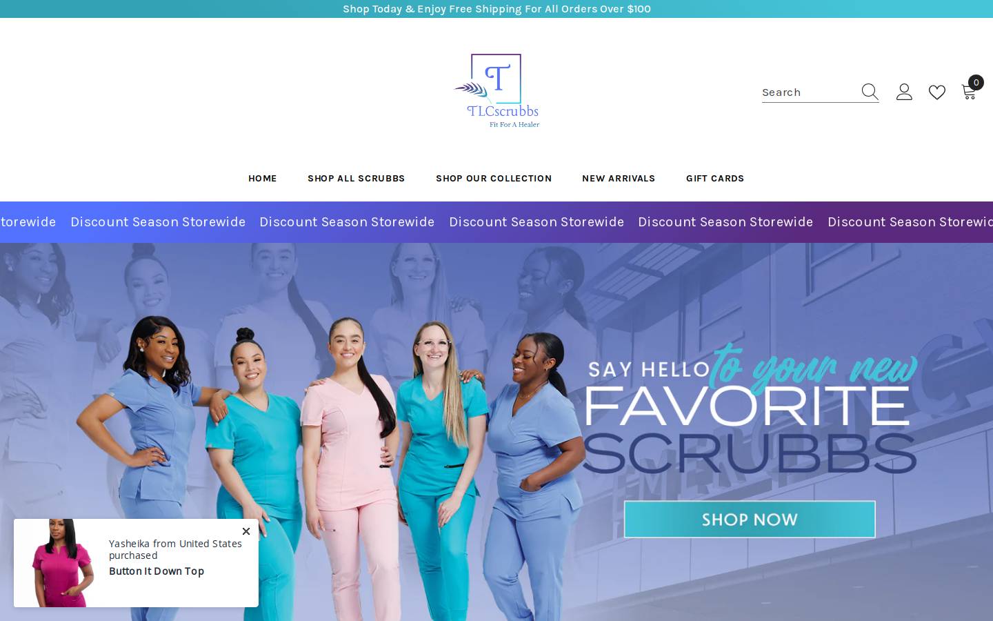 tlcscrubbs.com homepage screenshot