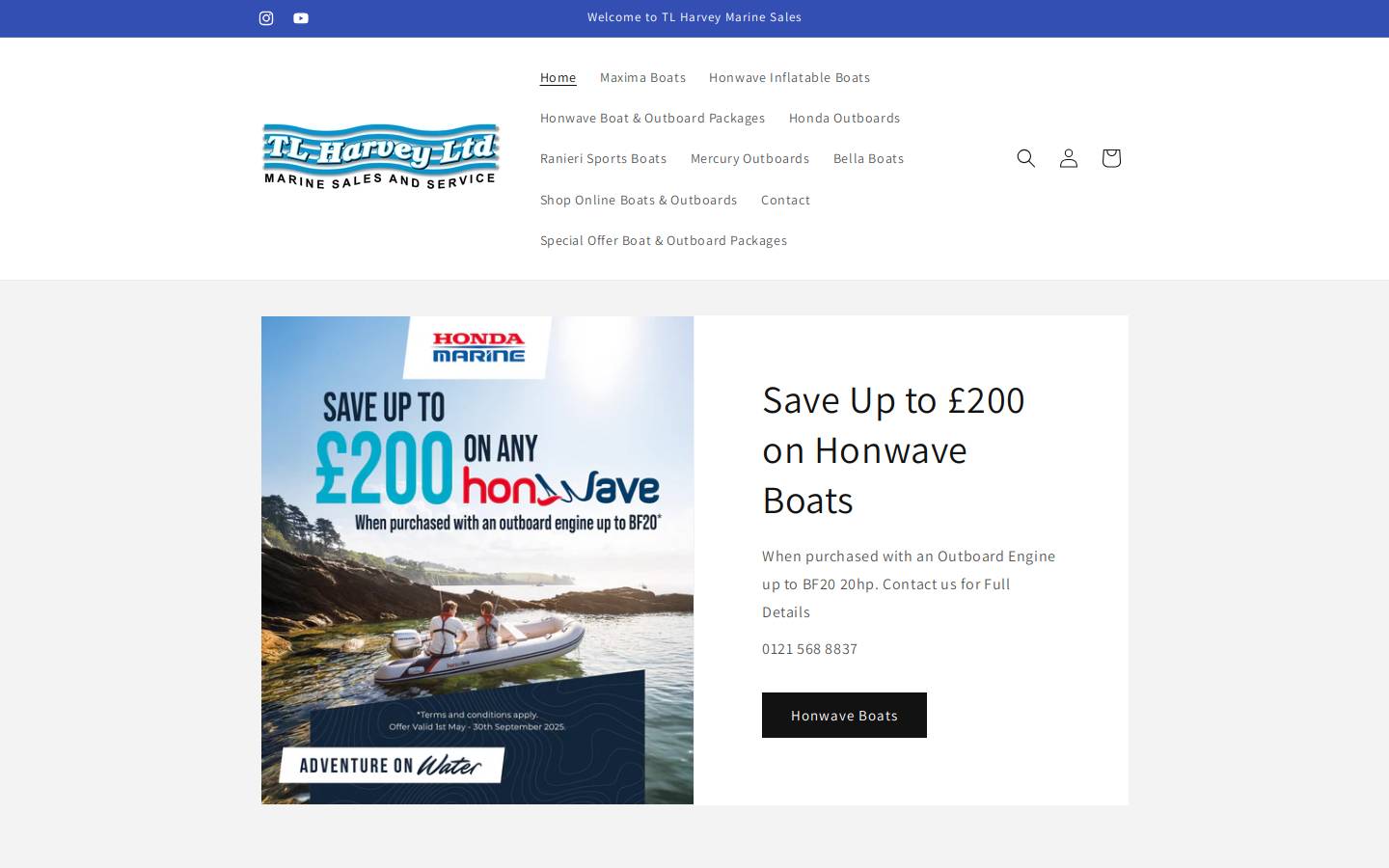 tlharveymarine.com homepage screenshot
